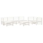 Casa si Gradina - Gradina si terasa - Mobilier exterior - Seturi mobila gradina - Set mobilier relaxare gradina, 8 piese, alb, lemn masiv de pin - Infinity.ro