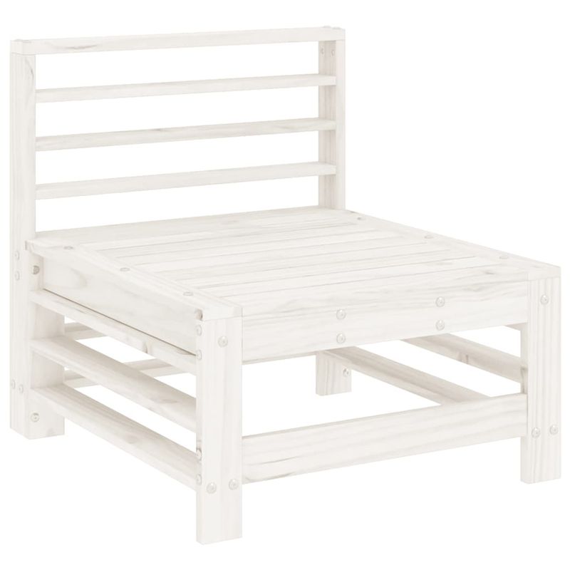 Casa si Gradina - Gradina si terasa - Mobilier exterior - Seturi mobila gradina - Set mobilier relaxare gradina, 8 piese, alb, lemn masiv de pin - Infinity.ro