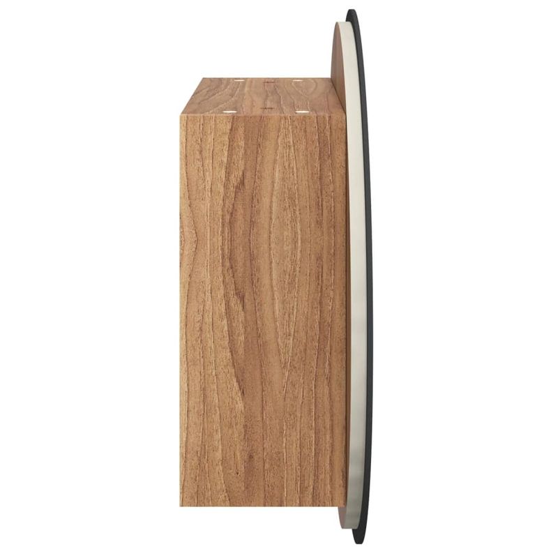 Casa si Gradina - Mobilier - Mobilier baie - Corpuri baie - Dulap de baie cu oglinda rotunda si LED, stejar, 47x47x17,5 cm - Infinity.ro
