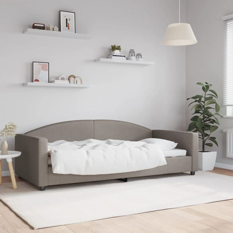 Casa si Gradina - Mobilier - Paturi si accesorii - Paturi - Pat de zi, gri taupe, 90x200 cm, material textil - Infinity.ro
