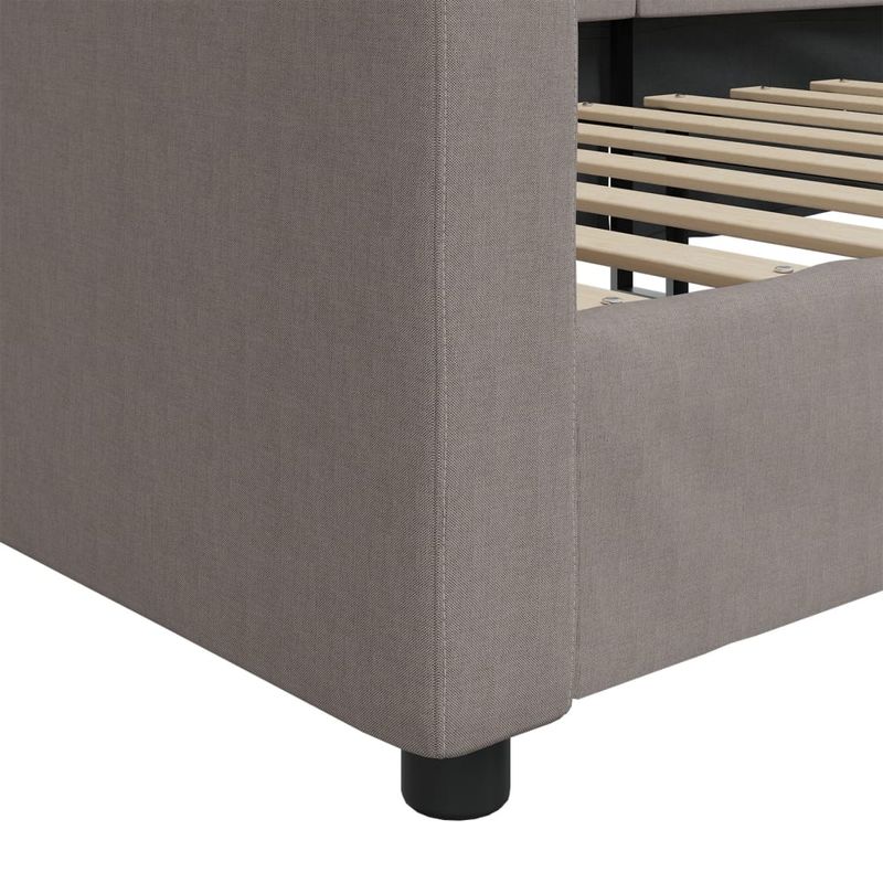 Casa si Gradina - Mobilier - Paturi si accesorii - Paturi - Pat de zi, gri taupe, 90x200 cm, material textil - Infinity.ro