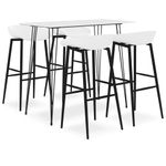 Casa si Gradina - Mobilier - Seturi de mobilier - Seturi bucatarie - Set mobilier de bar, 5 piese, alb - Infinity.ro