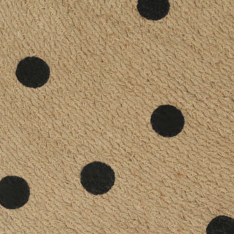 Casa si Gradina - Textile si covoare - Covoare - Covoare casa - Covor manual cu imprimeu buline, 120 cm, iuta - Infinity.ro
