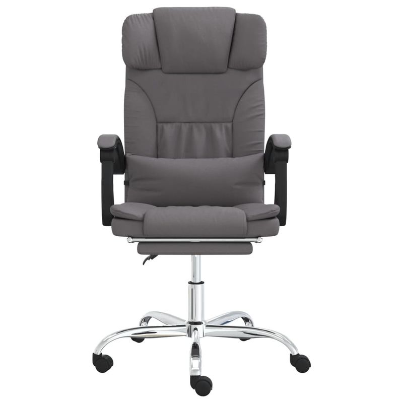 Casa si Gradina - Mobilier - Scaune si fotolii - Scaune - Scaun de birou rabatabil cu masaj, gri, piele ecologica - Infinity.ro