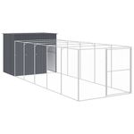 Petshop - Accesorii petshop - Culcusuri si custi - Custi interior si exterior - Cusca de caine cu tarc antracit 214x661x181 cm otel galvanizat - Infinity.ro