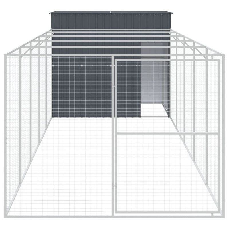 Petshop - Accesorii petshop - Culcusuri si custi - Custi interior si exterior - Cusca de caine cu tarc antracit 214x661x181 cm otel galvanizat - Infinity.ro