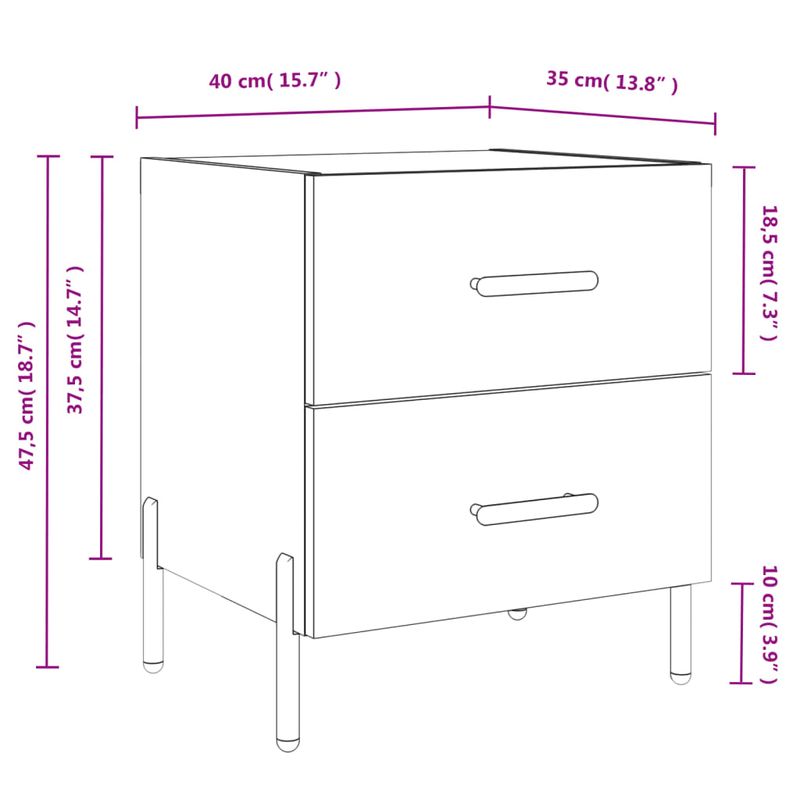 Casa si Gradina - Mobilier - Comode si corpuri - Noptiere - Noptiera, alb, 40x35x47,5 cm, lemn compozit - Infinity.ro