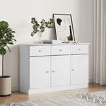 Casa si Gradina - Mobilier - Comode si corpuri - Comode - Servanta ALTA, alb, 112x35x73 cm, lemn masiv de pin - Infinity.ro