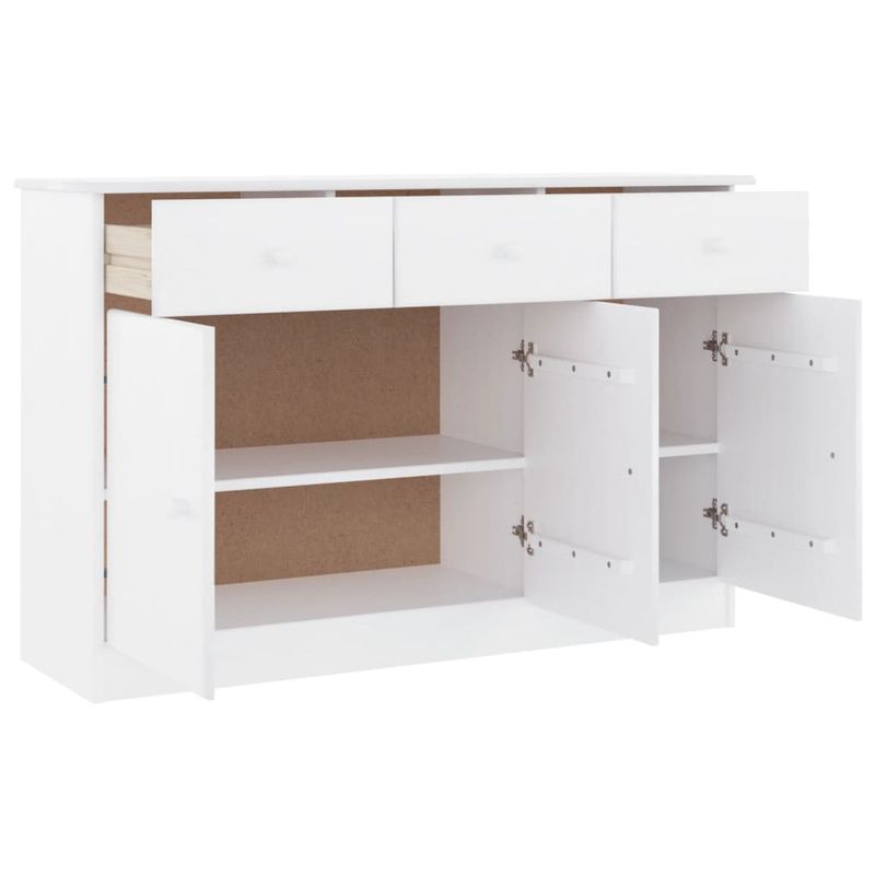 Casa si Gradina - Mobilier - Comode si corpuri - Comode - Servanta ALTA, alb, 112x35x73 cm, lemn masiv de pin - Infinity.ro