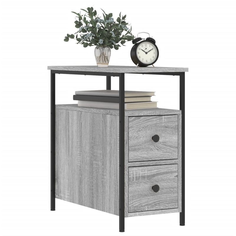 Casa si Gradina - Mobilier - Comode si corpuri - Noptiere - Noptiere, 2 buc., gri sonoma, 30x60x60 cm, lemn compozit - Infinity.ro