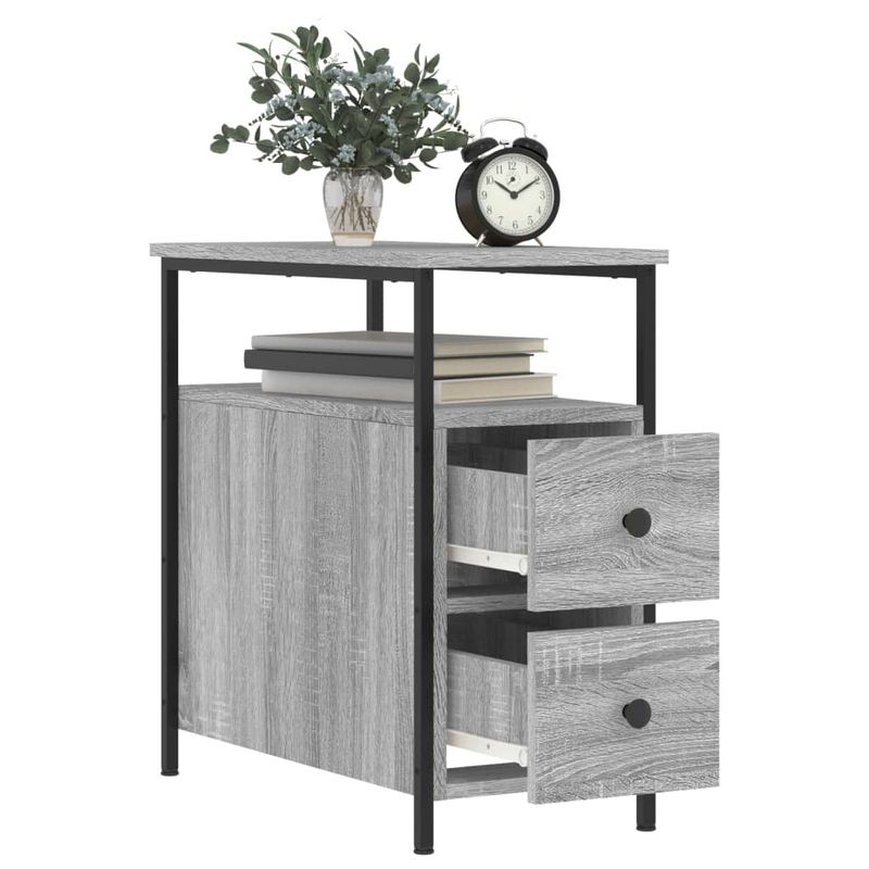 Casa si Gradina - Mobilier - Comode si corpuri - Noptiere - Noptiere, 2 buc., gri sonoma, 30x60x60 cm, lemn compozit - Infinity.ro