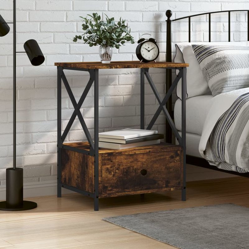 Casa si Gradina - Mobilier - Comode si corpuri - Noptiere - Noptiera, stejar fumuriu, 50x41x65 cm, lemn prelucrat - Infinity.ro