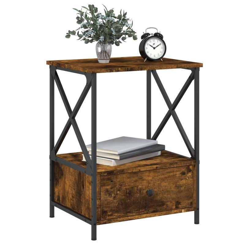 Casa si Gradina - Mobilier - Comode si corpuri - Noptiere - Noptiera, stejar fumuriu, 50x41x65 cm, lemn prelucrat - Infinity.ro