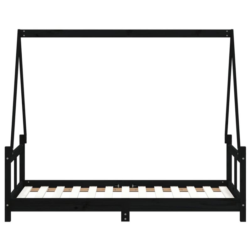 Casa si Gradina - Mobilier - Mobilier copii - Patuturi copii - Cadru de pat pentru copii, negru, 80x160 cm, lemn masiv de pin - Infinity.ro