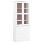 Casa si Gradina - Mobilier - Comode si corpuri - Comode - Vitrina din sticla „ALTA”, alb, 77x35x186,5 cm, lemn masiv pin - Infinity.ro