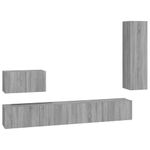 Casa si Gradina - Mobilier - Seturi de mobilier - Seturi living - Set dulapuri TV, 4 piese, gri sonoma, lemn prelucrat - Infinity.ro