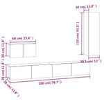 Casa si Gradina - Mobilier - Seturi de mobilier - Seturi living - Set dulapuri TV, 4 piese, gri sonoma, lemn prelucrat - Infinity.ro