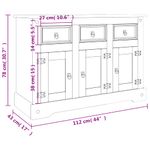 Casa si Gradina - Mobilier - Comode si corpuri - Comode - Servanta Corona, maro, 112x43x78 cm, lemn masiv de pin mexican - Infinity.ro