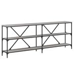 Casa si Gradina - Mobilier - Comode si corpuri - Console - Masa consola, gri sonoma, 200x30x75 cm lemn prelucrat si fier - Infinity.ro