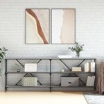 Casa si Gradina - Mobilier - Comode si corpuri - Console - Masa consola, gri sonoma, 200x30x75 cm lemn prelucrat si fier - Infinity.ro