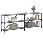 Casa si Gradina - Mobilier - Comode si corpuri - Console - Masa consola, gri sonoma, 200x30x75 cm lemn prelucrat si fier - Infinity.ro