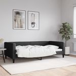 Casa si Gradina - Mobilier - Paturi si accesorii - Paturi - Cadru de pat, negru, 100 x 200 cm, material textil - Infinity.ro