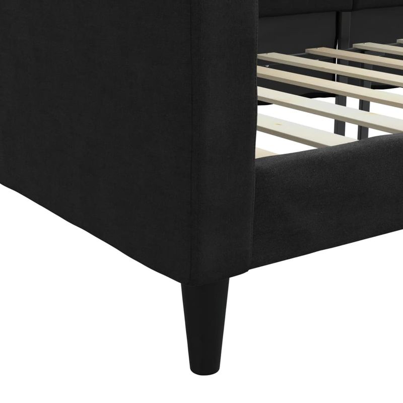 Casa si Gradina - Mobilier - Paturi si accesorii - Paturi - Cadru de pat, negru, 100 x 200 cm, material textil - Infinity.ro