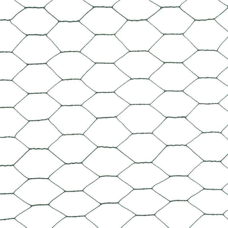 Casa si Gradina - Gradina si terasa - Garduri, panouri si accesorii - Plasa de sarma gaini, verde, 25 x 1,5 m, otel cu invelis PVC - Infinity.ro