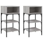 Casa si Gradina - Mobilier - Comode si corpuri - Noptiere - Noptiere, 2 buc., gri sonoma, 35x34,5x70 cm, lemn compozit - Infinity.ro