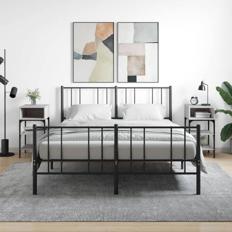 Casa si Gradina - Mobilier - Comode si corpuri - Noptiere - Noptiere, 2 buc., gri sonoma, 35x34,5x70 cm, lemn compozit - Infinity.ro