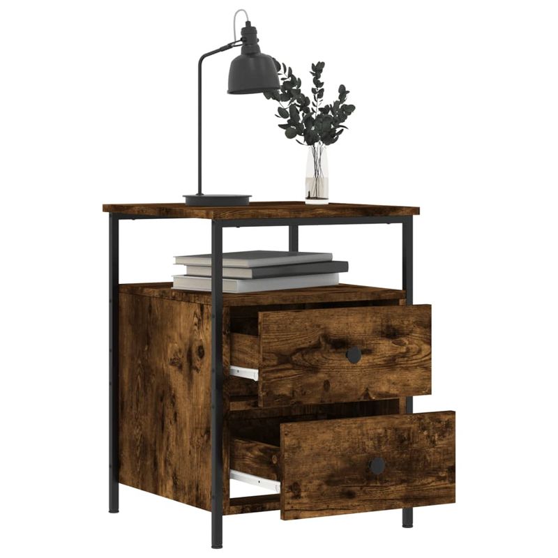 Casa si Gradina - Mobilier - Comode si corpuri - Noptiere - Noptiera, stejar fumuriu, 44x45x60 cm , lemn compozit - Infinity.ro
