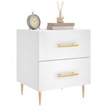 Casa si Gradina - Mobilier - Comode si corpuri - Noptiere - Noptiere, 2 buc., alb, 40x35x47,5 cm, lemn compozit - Infinity.ro