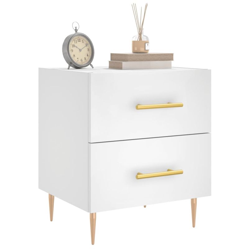 Casa si Gradina - Mobilier - Comode si corpuri - Noptiere - Noptiere, 2 buc., alb, 40x35x47,5 cm, lemn compozit - Infinity.ro