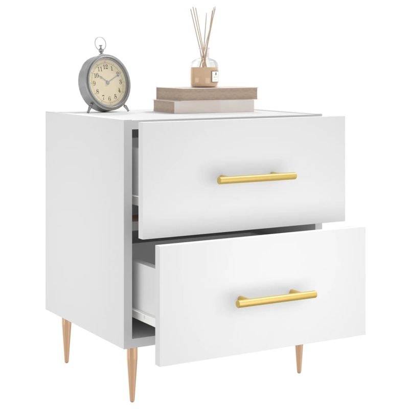 Casa si Gradina - Mobilier - Comode si corpuri - Noptiere - Noptiere, 2 buc., alb, 40x35x47,5 cm, lemn compozit - Infinity.ro