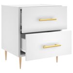 Casa si Gradina - Mobilier - Comode si corpuri - Noptiere - Noptiere, 2 buc., alb, 40x35x47,5 cm, lemn compozit - Infinity.ro