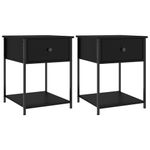 Casa si Gradina - Mobilier - Comode si corpuri - Noptiere - Noptiere, 2 buc., negru, 44x45x58 cm, lemn compozit - Infinity.ro
