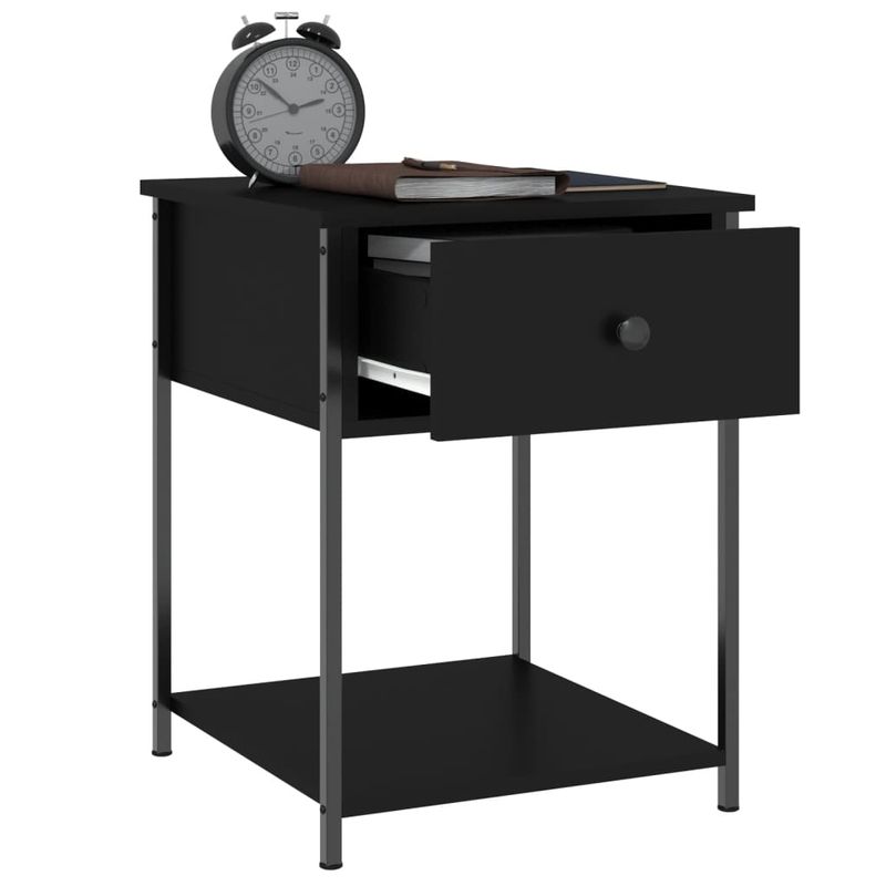 Casa si Gradina - Mobilier - Comode si corpuri - Noptiere - Noptiere, 2 buc., negru, 44x45x58 cm, lemn compozit - Infinity.ro