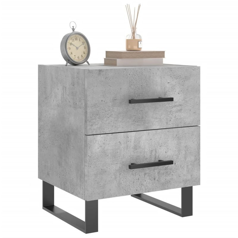 Casa si Gradina - Mobilier - Comode si corpuri - Noptiere - Noptiera, gri beton, 40x35x47,5 cm, lemn compozit - Infinity.ro