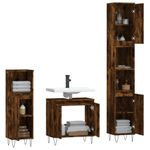 Casa si Gradina - Mobilier - Seturi de mobilier - Seturi baie - Set dulapuri de baie, 3 piese, stejar afumat, lemn prelucrat - Infinity.ro