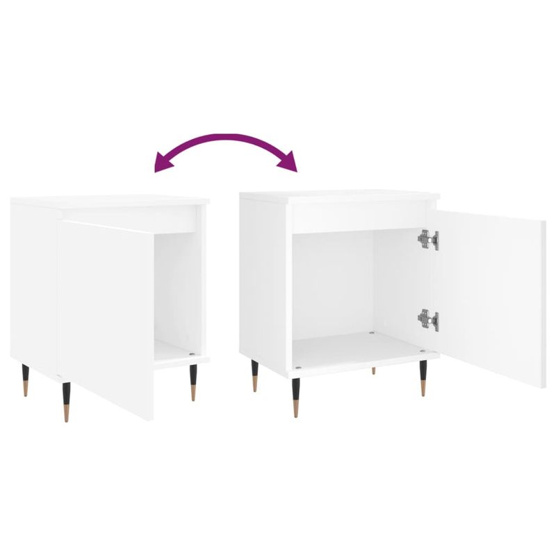 Casa si Gradina - Mobilier - Comode si corpuri - Noptiere - Noptiere, 2 buc, alb, 40x30x50 cm, lemn compozit - Infinity.ro