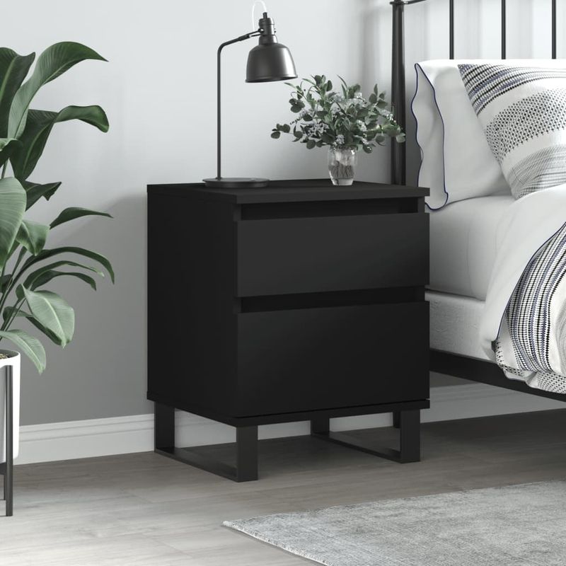 Casa si Gradina - Mobilier - Comode si corpuri - Noptiere - Noptiera, negru, 40x35x50 cm, lemn prelucrat - Infinity.ro