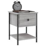 Casa si Gradina - Mobilier - Comode si corpuri - Noptiere - Noptiera, gri sonoma, 34x35,5x45 cm, lemn compozit - Infinity.ro