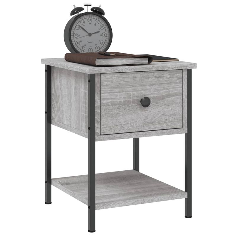 Casa si Gradina - Mobilier - Comode si corpuri - Noptiere - Noptiera, gri sonoma, 34x35,5x45 cm, lemn compozit - Infinity.ro