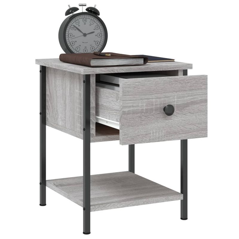Casa si Gradina - Mobilier - Comode si corpuri - Noptiere - Noptiera, gri sonoma, 34x35,5x45 cm, lemn compozit - Infinity.ro