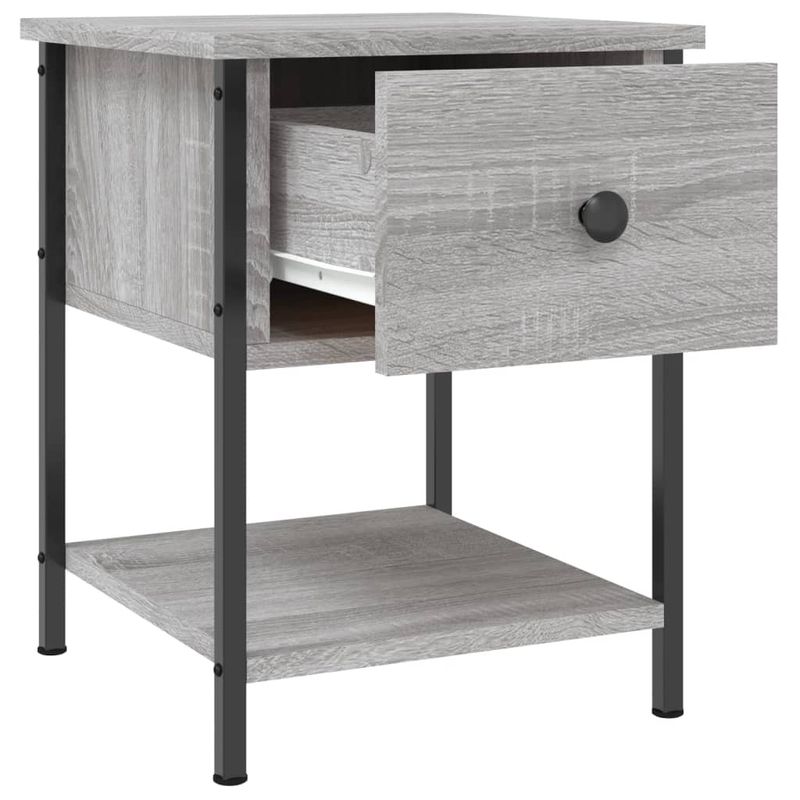 Casa si Gradina - Mobilier - Comode si corpuri - Noptiere - Noptiera, gri sonoma, 34x35,5x45 cm, lemn compozit - Infinity.ro