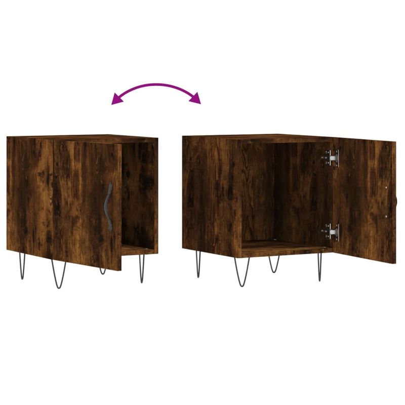 Casa si Gradina - Mobilier - Comode si corpuri - Noptiere - Noptiere, 2 buc., stejar fumuriu, 40x40x50 cm, lemn compozit - Infinity.ro