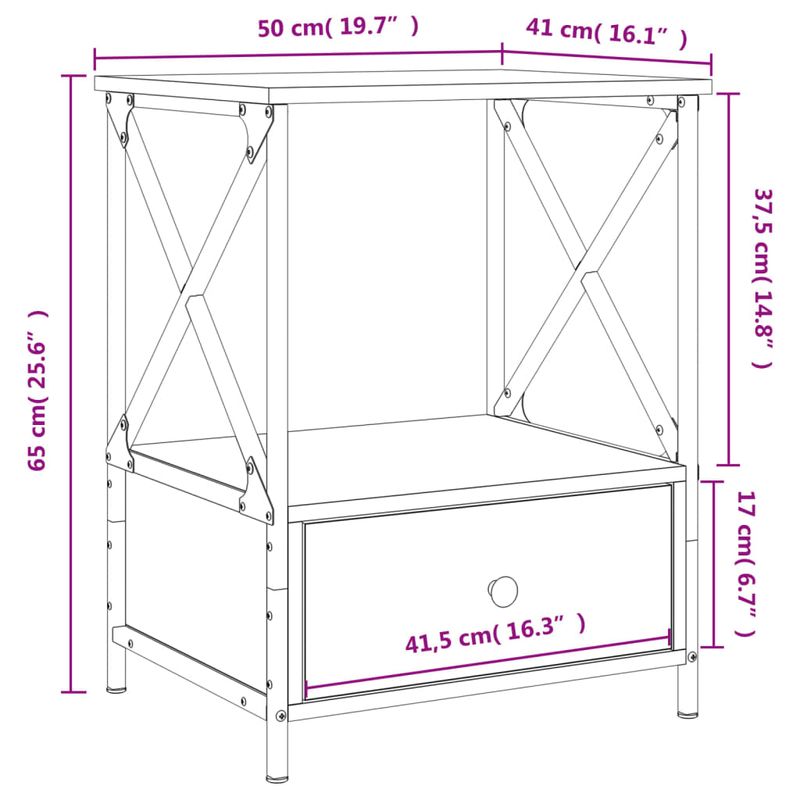 Casa si Gradina - Mobilier - Comode si corpuri - Noptiere - Noptiera, stejar maro, 50x41x65 cm, lemn compozit - Infinity.ro