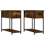 Casa si Gradina - Mobilier - Comode si corpuri - Noptiere - Noptiere, 2 buc., stejar afumat, 30x60x60 cm, lemn prelucrat - Infinity.ro