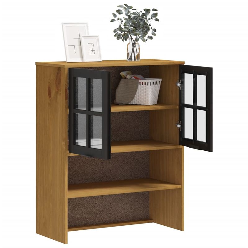 Casa si Gradina - Mobilier - Comode si corpuri - Comode - Blat pentru dulap inalt cu usi din sticla „FLAM” lemn masiv pin - Infinity.ro