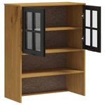 Casa si Gradina - Mobilier - Comode si corpuri - Comode - Blat pentru dulap inalt cu usi din sticla „FLAM” lemn masiv pin - Infinity.ro